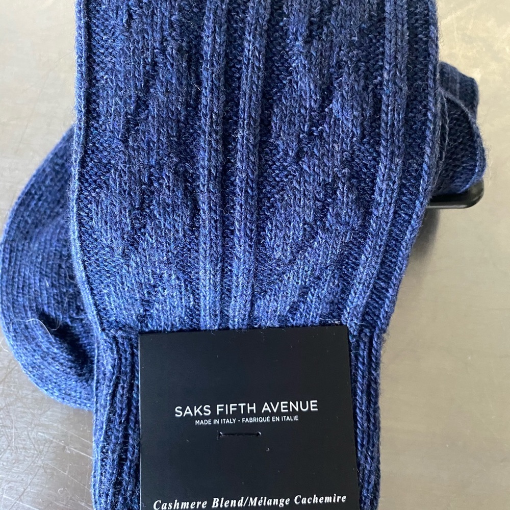 Marcoliani Ribbed Cashmere socks / Men’s - Navy - Picture 4 of 8